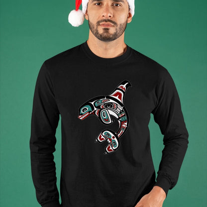 Native American T-Shirts, Vintage Native American Unisex T-Shirt/Hoodie/Sweatshirt HLT00 - Orca Killer Whale Pacific Northwest Alaska Native American