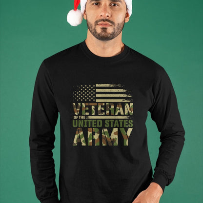 Proud Veteran Shirt, Funny Veteran UnisexT-Shirt/Hoodie/Sweatshirt HLT00 - Veteran of The United States Army Patriotic Camo Military T-Shirt