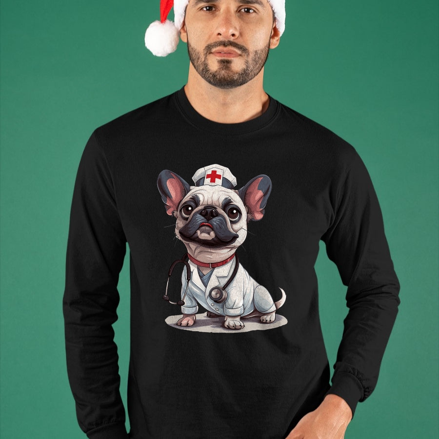 Best Doctor Shirt, Funny Doctor UnisexT-Shirt/Hoodie/Sweatshirt HLT00 - French Bulldog Nurse Dog Doctor Stethoscope T-Shirt