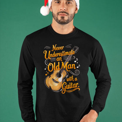 Guitar Lover Shirt, Funny Guitar UnisexT-Shirt/Hoodie/Sweatshirt HLT00 - Never Underestimate an Old Man with A Guitar Player T-Shirt, Men, Black, 3X-Large