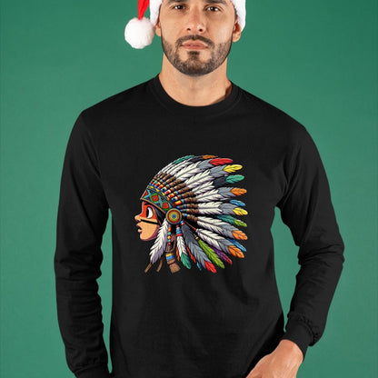 Native American T-Shirts, Vintage Native American Unisex T-Shirt/Hoodie/Sweatshirt HLT00 - Native American Indian Ancestors Headdress Chief kid toddler