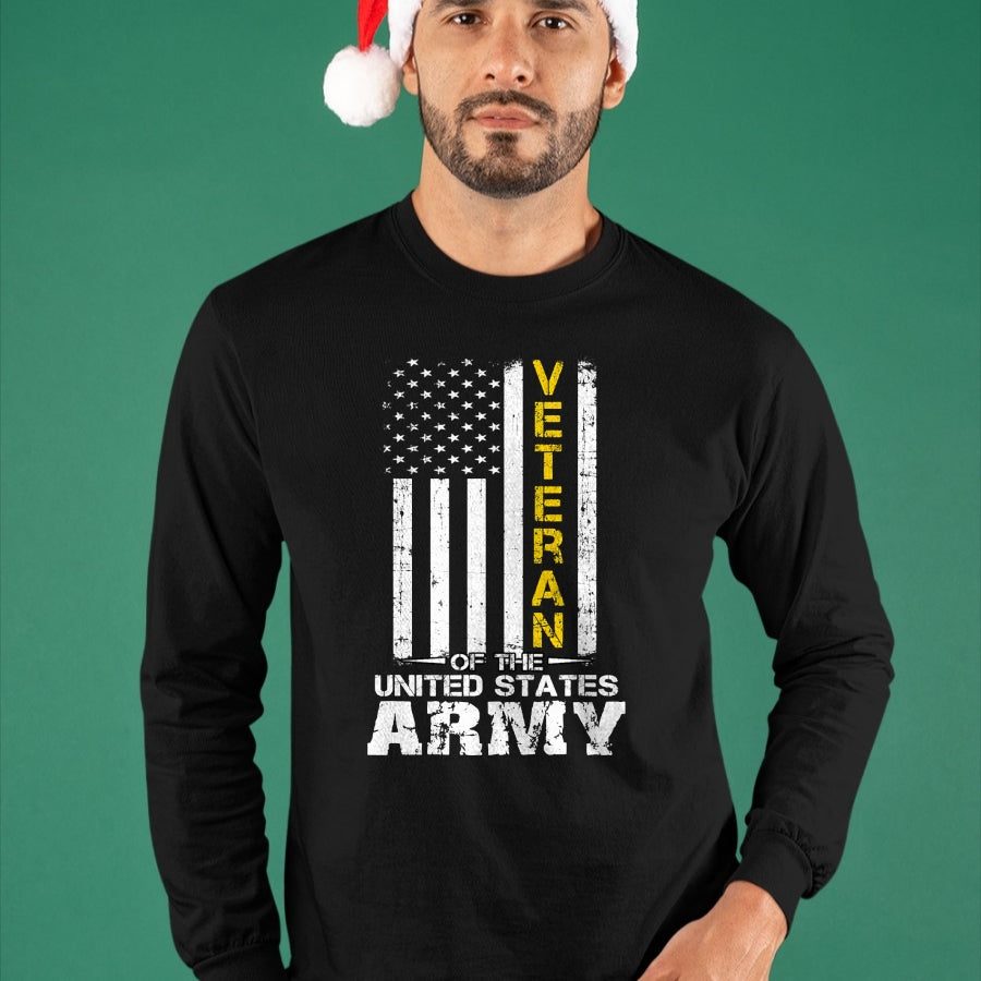 Proud Veteran Shirt, Funny Veteran UnisexT-Shirt/Hoodie/Sweatshirt HLT00 - Veteran of United States US Army Veteran Gold T-Shirt
