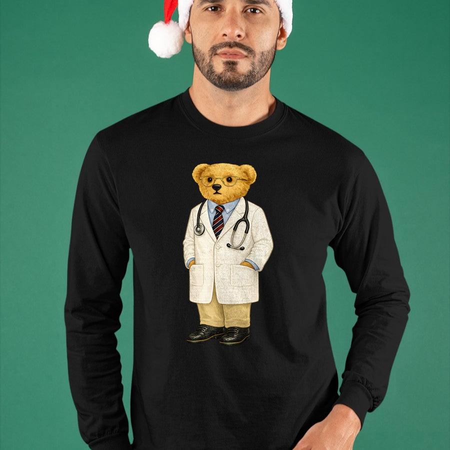 Best Doctor Shirt, Funny Doctor UnisexT-Shirt/Hoodie/Sweatshirt HLT00 - Gift for Doctor Bear with Glasses Teddy T-Shirt