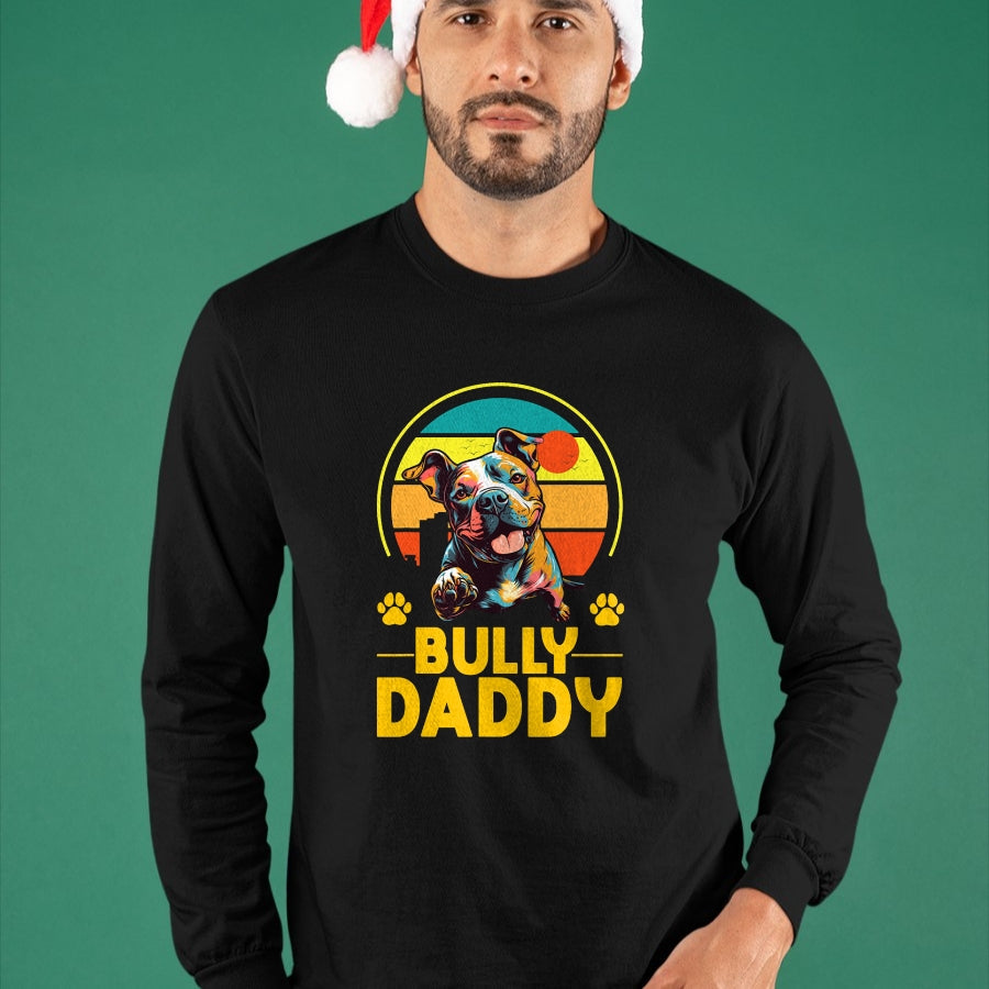 Gift for Dad Shirt, Funny Dad Unisex T-Shirt/Hoodie/Sweatshirt HLT00 – American Bully Daddy Proud Canine Dog Father T-Shirt