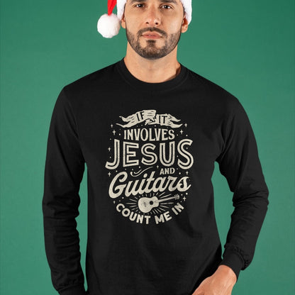 Guitar Lover Shirt, Funny Guitar UnisexT-Shirt/Hoodie/Sweatshirt HLT00 - If It Involves Jesus and Guitars Guitarist Christian Music T-Shirt