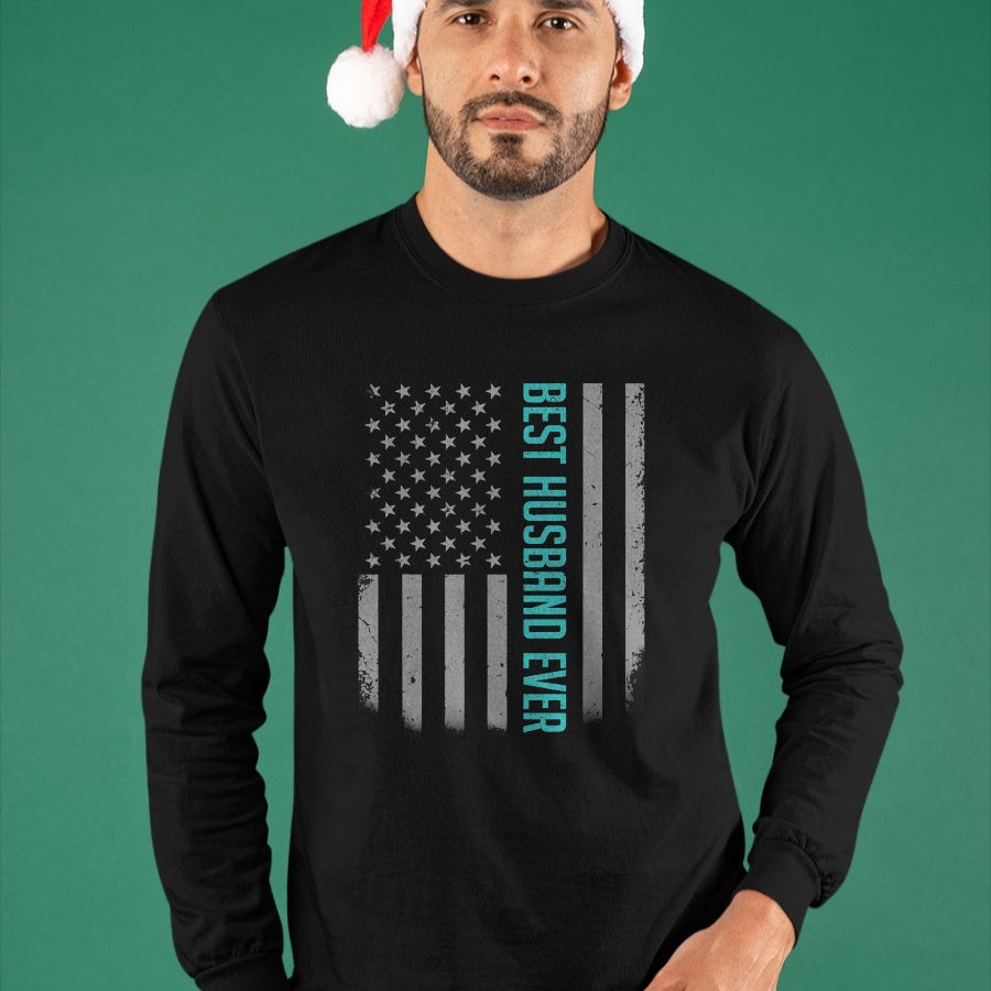 Best Wife Shirt, Wife and Husband Unisex T-Shirt/Hoodie/Sweatshirt HLT00 - Best Husband Ever American Flag Shirt Gifts For Father's day T-Shirt