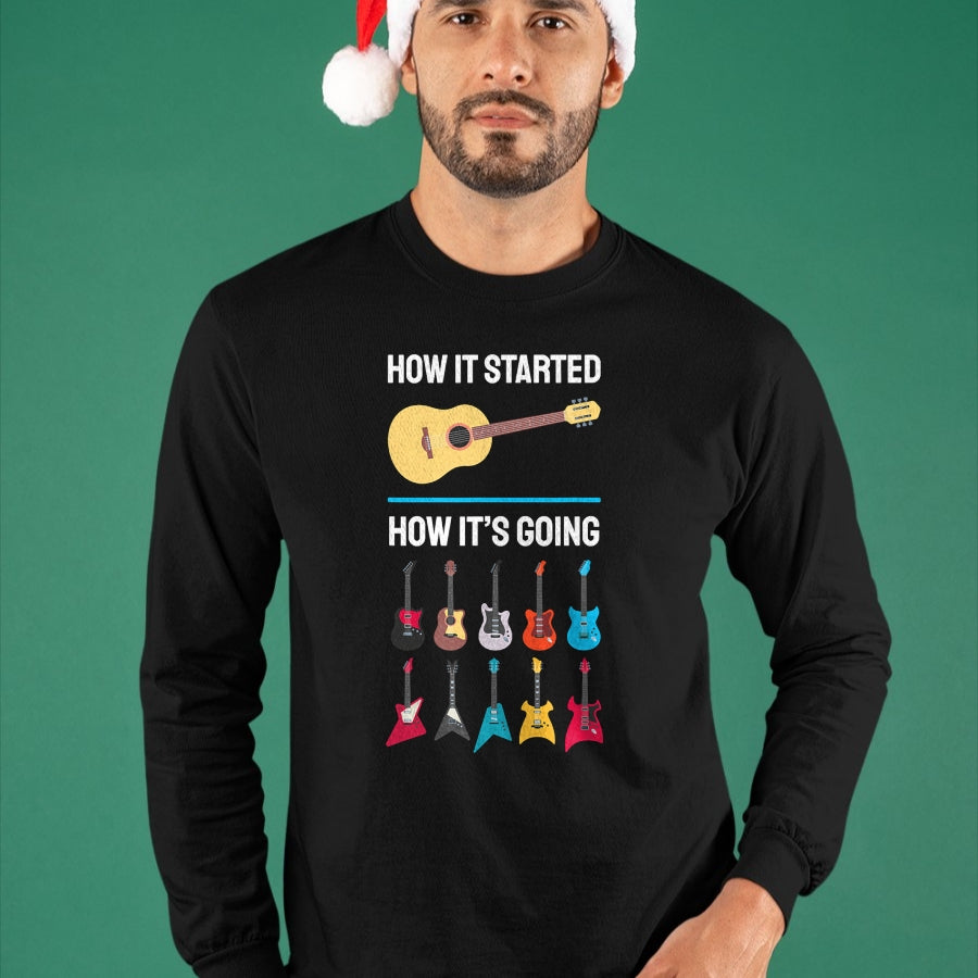 Guitar Lover Shirt, Funny Guitar UnisexT-Shirt/Hoodie/Sweatshirt HLT00 - How It Started Guitar Collection Musician Humor T-Shirt