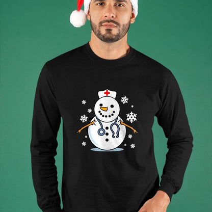 Funny Nurse Shirt, Nurse Unisex T-Shirt/Hoodie/Sweatshirt HLT00 - Nurse Snowman Nurse Christmas T-Shirt