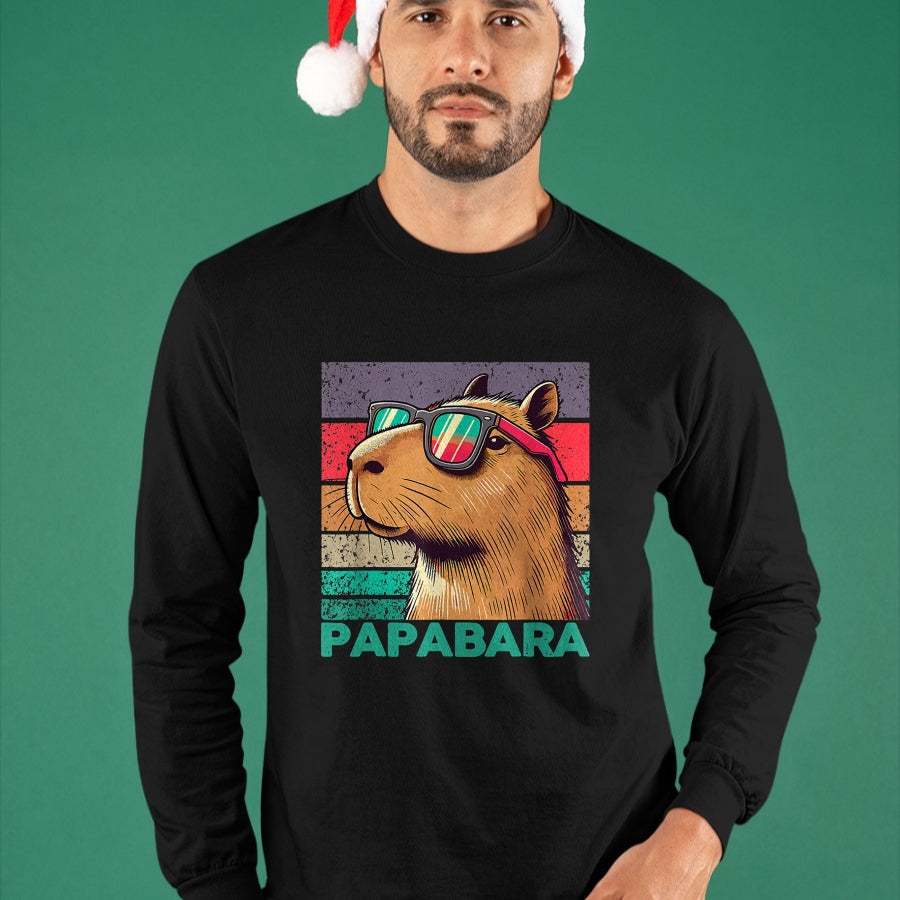 Cute Capybara Shirt, Funny Capybara Unisex T-Shirt/Hoodie/Sweatshirt HLT00 - Papabara Father_s Day Best Dad Capybara T-Shirt