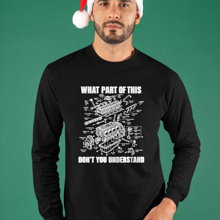 Best Mechanic Life Shirt, Funny Mechanic UnisexT-Shirt/Hoodie/Sweatshirt HLT00 - What Part of This Don’t You Understand Engine Diagram T-Shirt