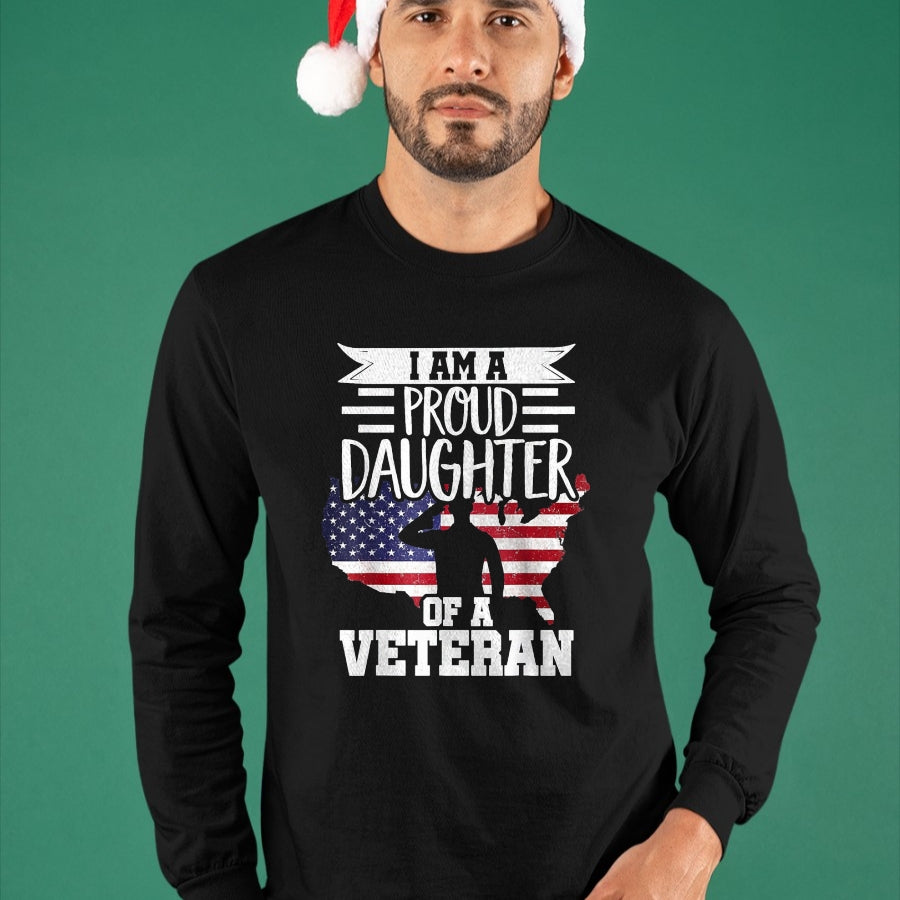 Proud Veteran Shirt, Funny Veteran UnisexT-Shirt/Hoodie/Sweatshirt HLT00 - Proud Daughter Veteran Nothing Scares Patriotic Veterans Day T-Shirt, Women, Olive Green, Large