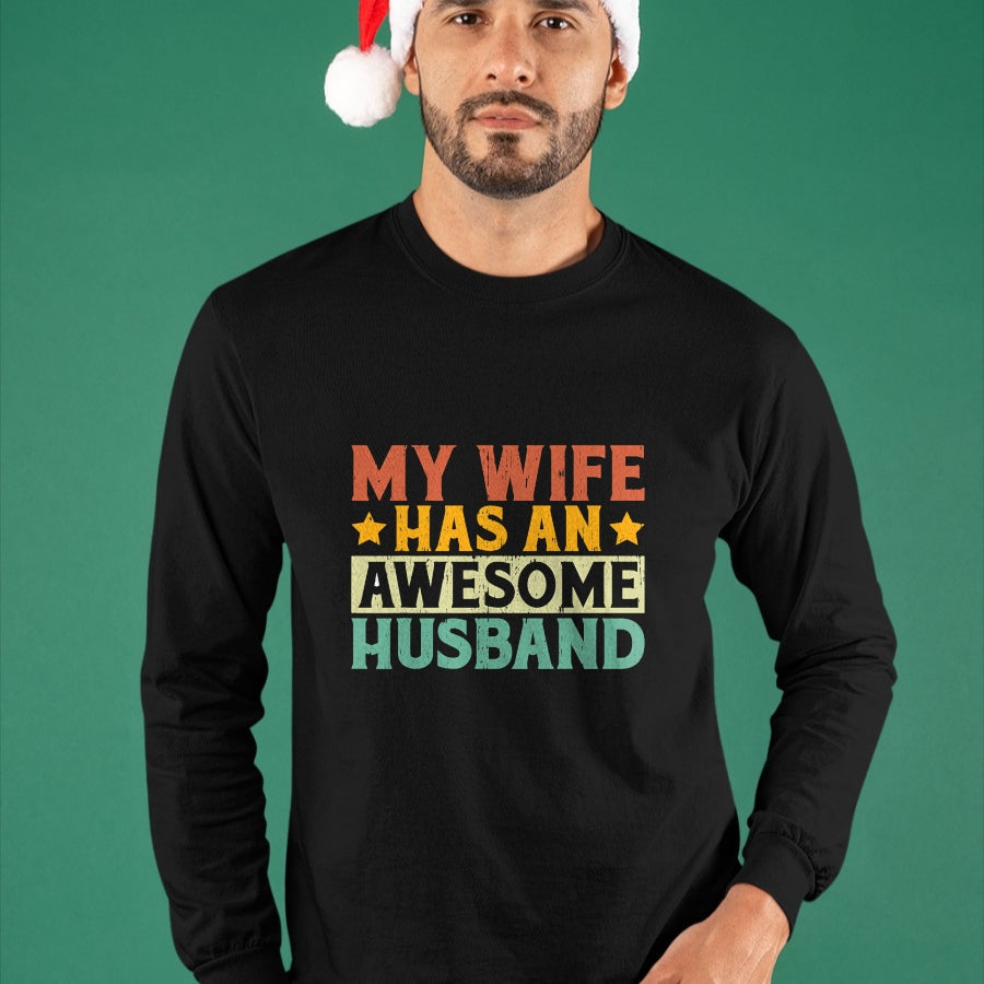 Best Wife Shirt, Wife and Husband Unisex T-Shirt/Hoodie/Sweatshirt HLT00 - My Wife has an awesome Husband T-Shirt (1)