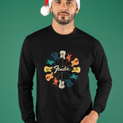 Guitar Lover Shirt, Funny Guitar UnisexT-Shirt/Hoodie/Sweatshirt HLT00 - Fender Retro Guitar Kaleidoscope T-Shirt Small