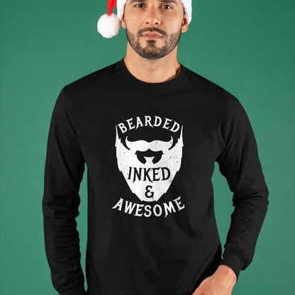 Best Wife Shirt, Wife and Husband Unisex T-Shirt/Hoodie/Sweatshirt HLT00 - Mens Bearded, Inked And Awesome Bearded And Tattooed Guy T Shirt