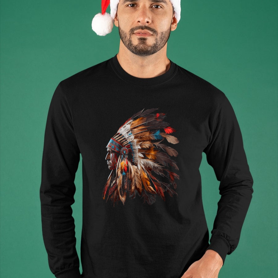 Native American T-Shirts, Vintage Native American Unisex T-Shirt/Hoodie/Sweatshirt HLT00 - Native American Indian Headdress Graphic Tees Men Women