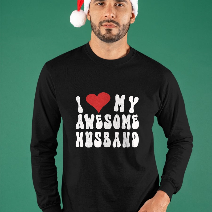 Best Wife Shirt, Wife and Husband Unisex T-Shirt/Hoodie/Sweatshirt HLT00 - I Love My Awesome Husband, Fun I Love My Husband T-Shirt