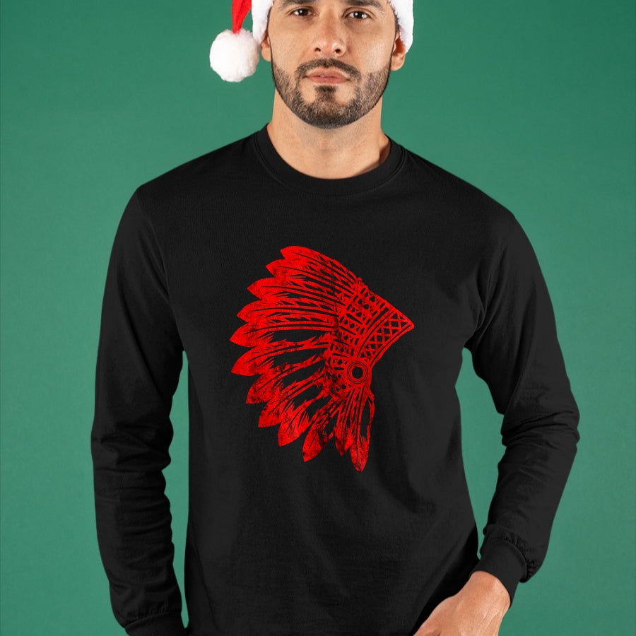 Native American T-Shirts, Vintage Native American Unisex T-Shirt/Hoodie/Sweatshirt HLT00 - Native American Feather Headdress Indian Chief Tribes Pride