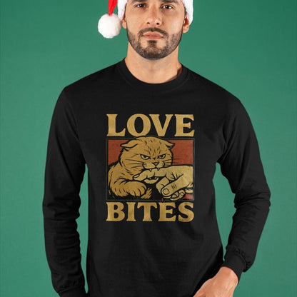 Cat Love Shirt, Funny Cat Lover Gift UnisexT-Shirt/Hoodie/Sweatshirt HLT00 - Love Bites Angry Cat T-Shirt
