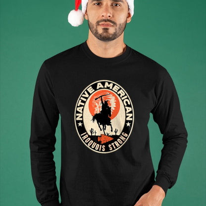 Native American T-Shirts, Vintage Native American Unisex T-Shirt/Hoodie/Sweatshirt HLT00 - Iroquois Tribe Native American Indian Strong Warrior Retro L
