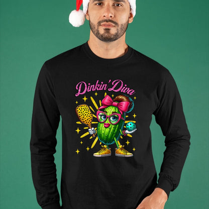 Funny Pickleball Shirt, Pickleball Lover Unisex T-Shirt/Hoodie/Sweatshirt HLT00 - Dinkin’ Diva Funny Pickleball Player Cute Pickle Lovers T-Shirt