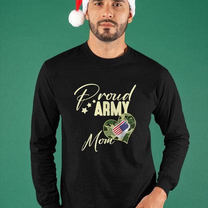 Gift for Dad Shirt, Funny Dad Unisex T-Shirt/Hoodie/Sweatshirt HLT00 – Proud Army MOM Camouflage Dog Tag USA American Flag V-Neck T-Shirt