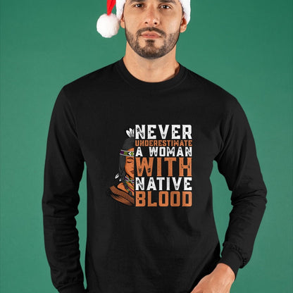 Native American T-Shirts, Vintage Native American Unisex T-Shirt/Hoodie/Sweatshirt HLT00 - Indian A Woman With Native Blood Native American