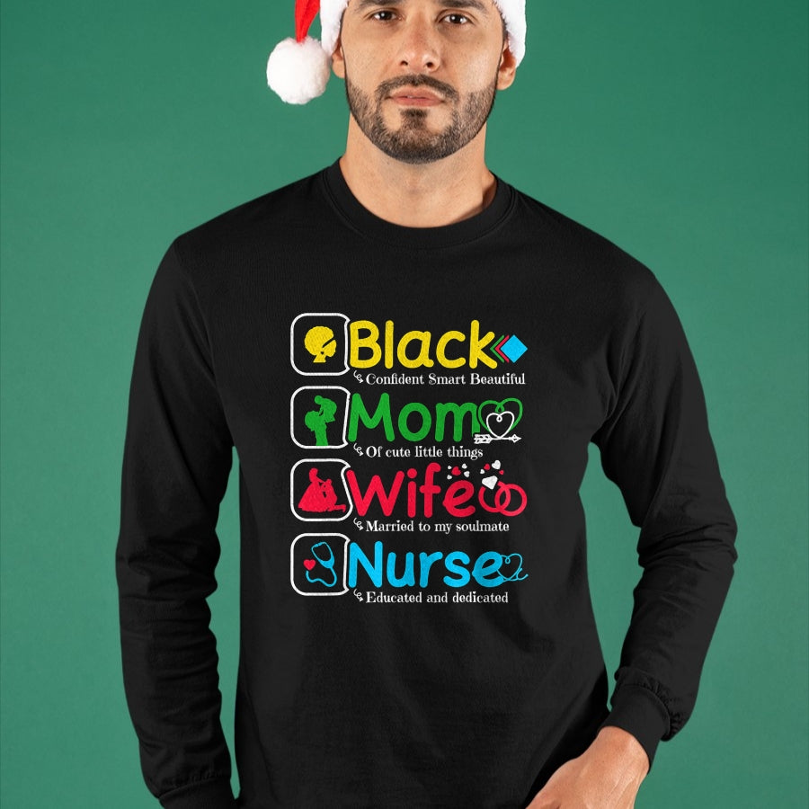 Funny Nurse Shirt, Nurse Unisex T-Shirt/Hoodie/Sweatshirt HLT00 - Black Nurse Mommy Wife - African American Mothers Women Mom T-Shirt
