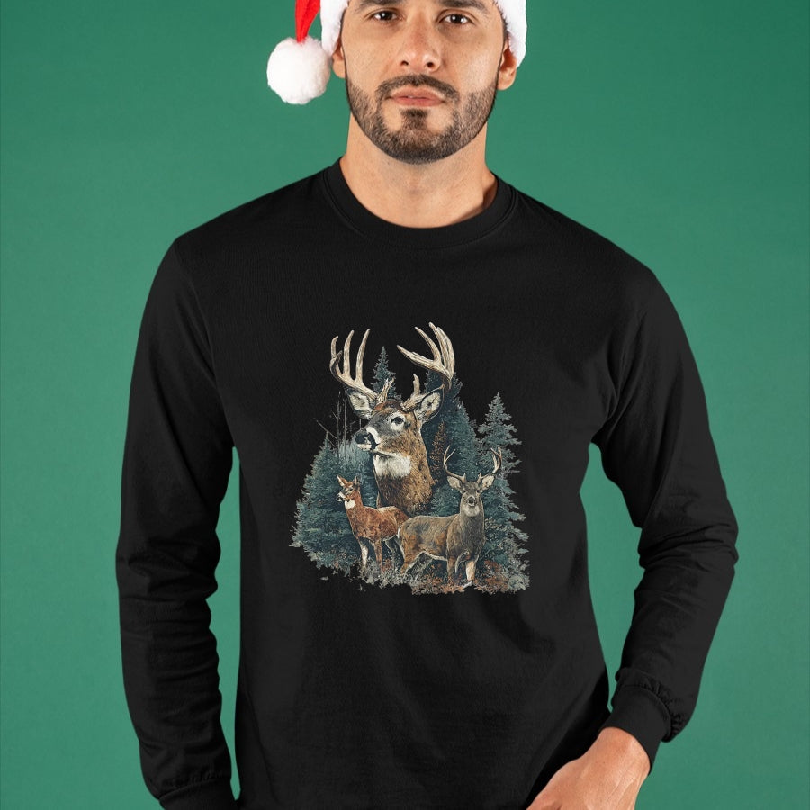 Funny Hunting Shirt, Gift For Hunting Lover Unisex T-Shirt/Hoodie/Sweatshirt HLT00 - Vintage Deer 90s Graphic Style Hunter Deer Faded Nature T-Shirt