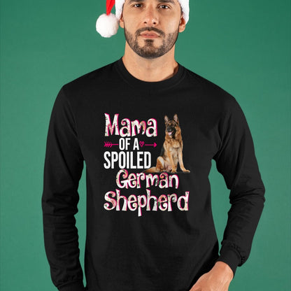 Best Wife Shirt, Wife and Husband Unisex T-Shirt/Hoodie/Sweatshirt HLT00 - Mama Of A Spoiled German Shepherd Mother's Day Floral Dog T-Shirt