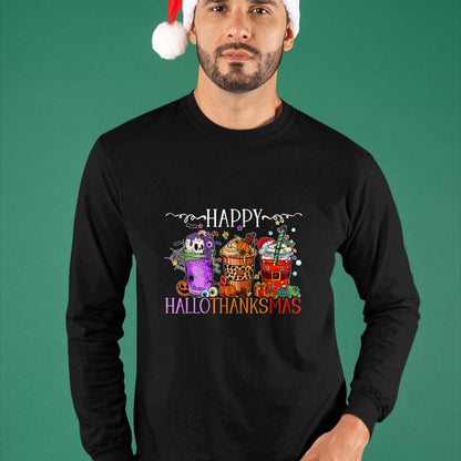Best Thanksgiving Family Shirt , Funny Thanksgiving UnisexT-Shirt/Hoodie/Sweatshirt HLT00 - Happy Hallothanksmas Halloween Thanksgiving Christmas T-Shirt