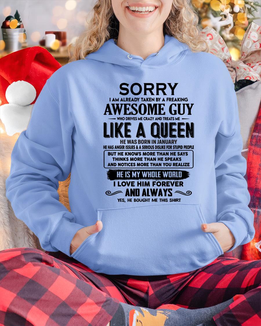January - Sorry I am already taken by a freaking awesome guy - Gift for Wife From Husband - NGHL01 (SKU-SRG-01)
