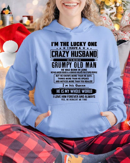 June - I am Lucky One I Have A Crazy Husband - Gift for Wife From Husband - CCDI06 (SKUT-LUCKYONE-06)