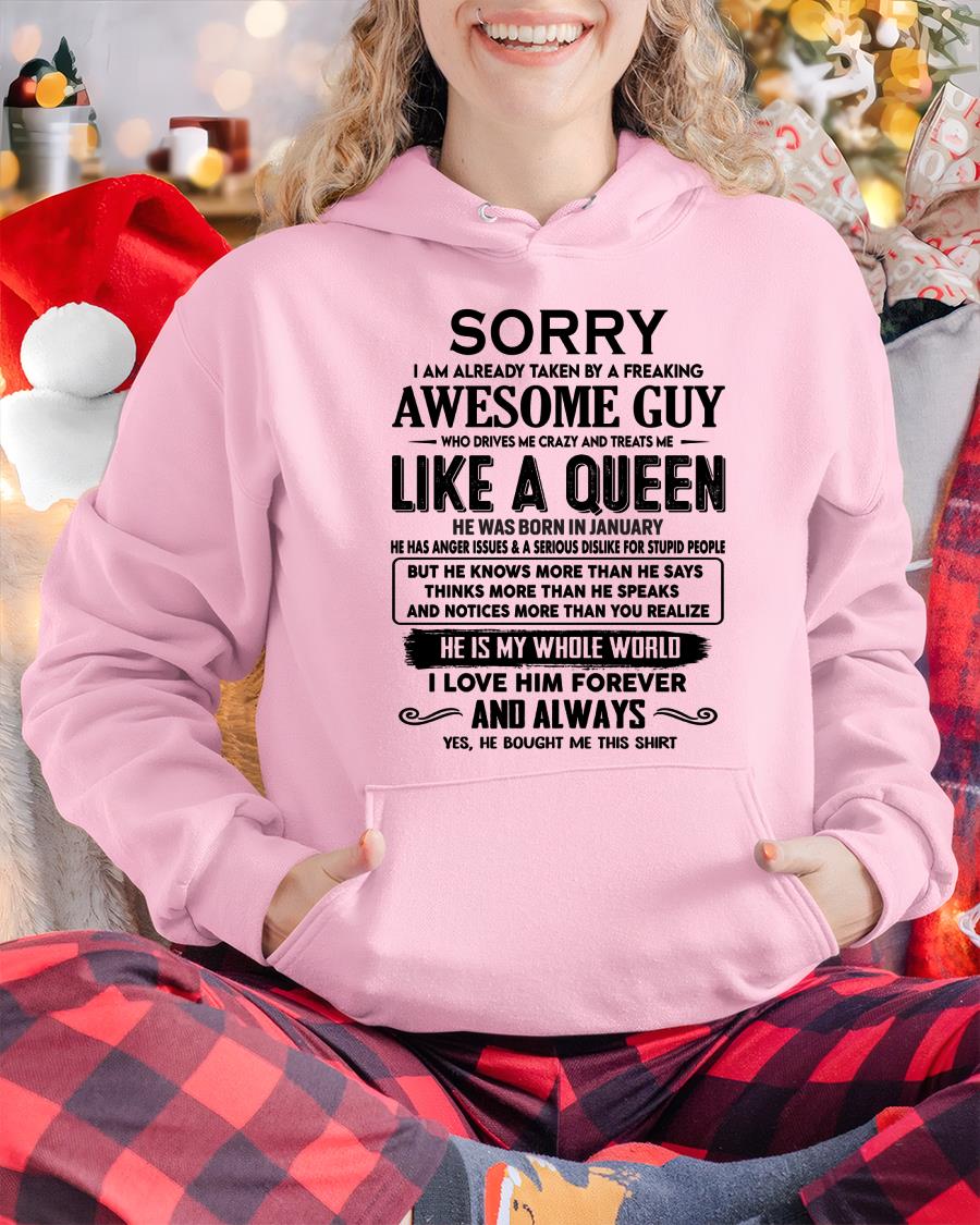 January - Sorry I am already taken by a freaking awesome guy - Gift for Wife From Husband - NGHL01 (SKU-SRG-01)