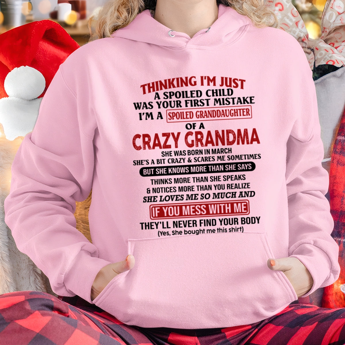 ccdi03 - Spoiled Granddaughter Of A Crazy Grandma - Birthday Gift From March Grandma (SKU2605-377-03)