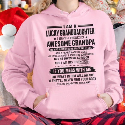 I Am A Lucky Granddaughter T-Shirt – Birthday Gift From Grandpa / Man - ccdi00 (SKU11-122-00)