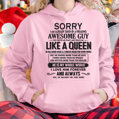 Sorry I am already taken by a freaking awesome guy - Gift for Wife From Husband - CCDI00 (SKU08-25-00)