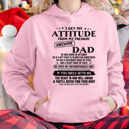 October - Attitude - Awesome Dad - Perfect gift for your daughter - ccdi10 FROM MAN (SKU-TDADC-10)