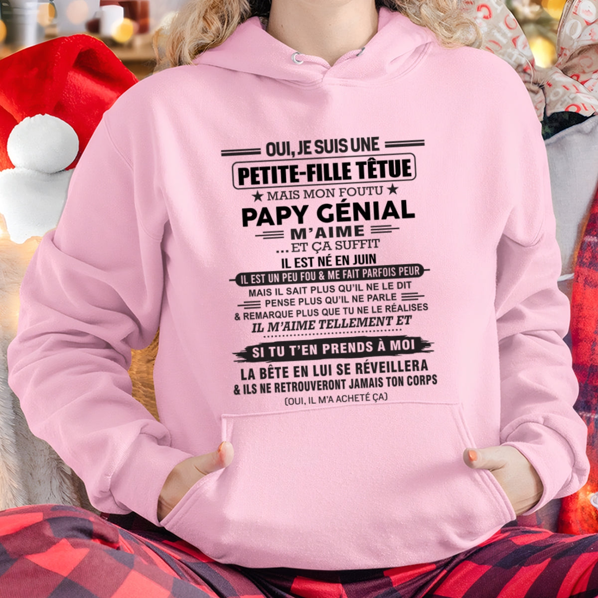 JUIN - Oui, je suis une petite-fille têtue – T-shirt | Cadeau d’anniversaire de papi pour sa petite-fille - ccdi06 / fr06 (SKU2603-193-06)