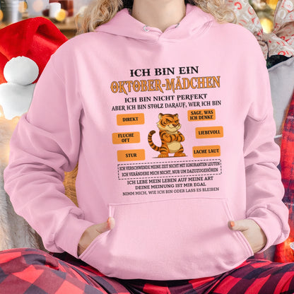 DEU10 - "ICH BIN EIN OKTOBER-MÄDCHEN" – Geburtstagsgeschenk für Oktober-Mädchen – FMA ccdi10 (SKU2605-369-10)