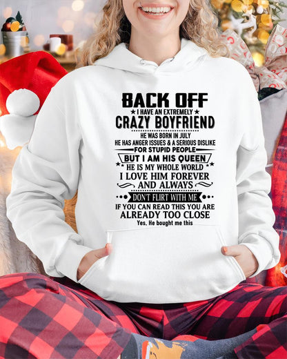 July - Back Off I Have An Extremely Crazy Boyfriend - - Gift For Wife From Husband - CCDI07 (SKUT-BACKOFF-07)