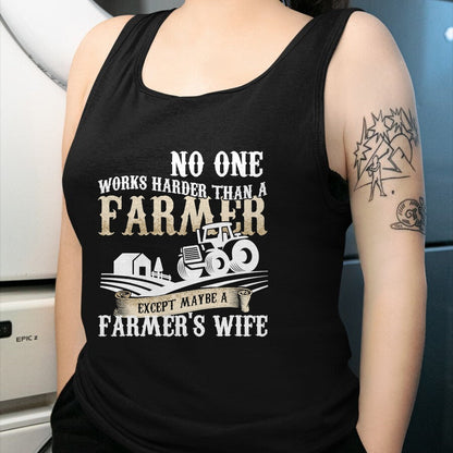 Best Farmer Life Shirt, Funny Farmer UnisexT-Shirt/Hoodie/Sweatshirt HLT00 - Funny No One Works Harder Than a Farmer Wife Tractor Farm T-Shirt