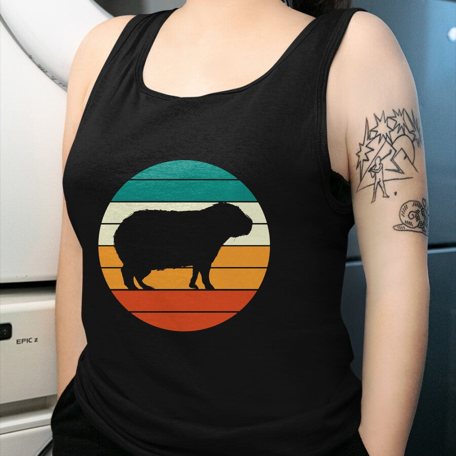 Cute Capybara Shirt, Funny Capybara Unisex T-Shirt/Hoodie/Sweatshirt HLT00 - Retro Rodent Funny Capybara Dont Be Worry Be Capy T-Shirt, Men, Black, 3X-Large