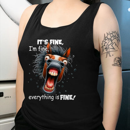 Best Horse Lover Shirt , Funny Horse UnisexT-Shirt/Hoodie/Sweatshirt HLT00 - Funny Horse It_s Fine I_m Fine Everything Is Fine T-Shirt