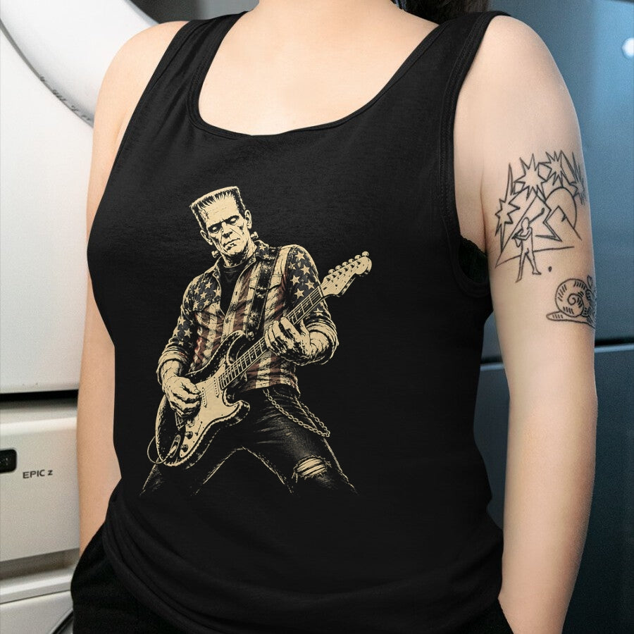 Guitar Lover Shirt, Funny Guitar UnisexT-Shirt/Hoodie/Sweatshirt HLT00 - Guitar Lovers Halloween Horror Frankenstein Playing Guitar T-Shirt