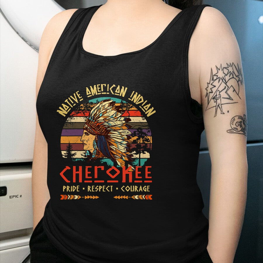 Native American T-Shirts, Vintage Native American Unisex T-Shirt/Hoodie/Sweatshirt HLT00 - Cherokee Native American Indian Pride Indigenous Tribe