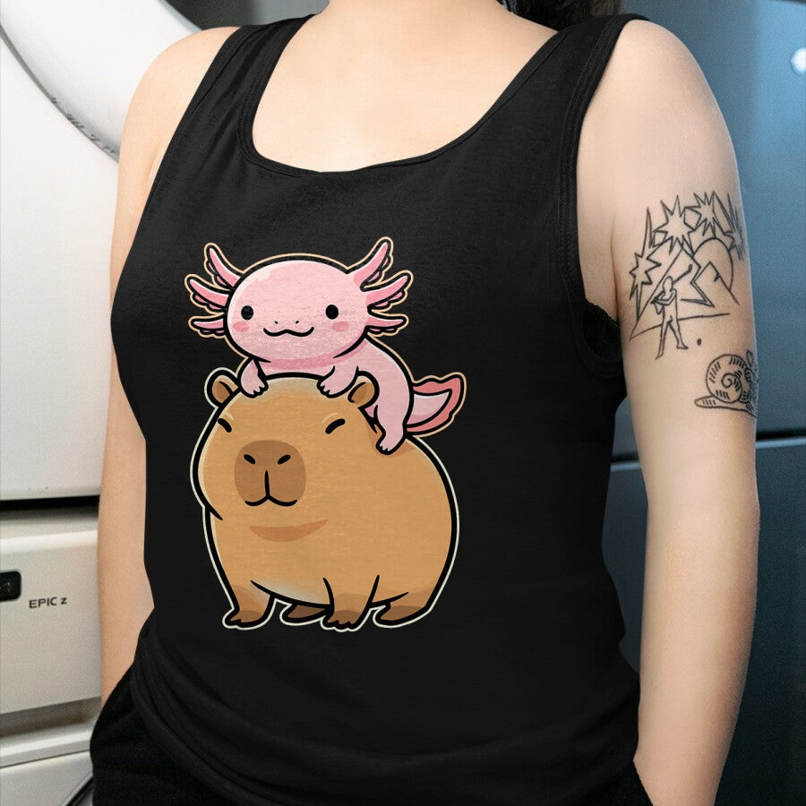 Cute Capybara Shirt, Funny Capybara Unisex T-Shirt/Hoodie/Sweatshirt HLT00 - Capybara Axolotl Kawaii Animal T-Shirt