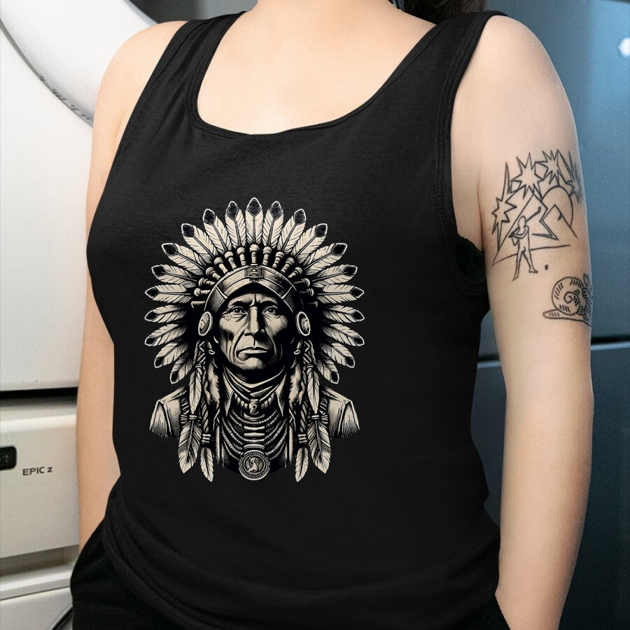 Native American T-Shirts, Vintage Native American Unisex T-Shirt/Hoodie/Sweatshirt HLT00 - Headdress Chief Ancestors Vintage, Native American Indian