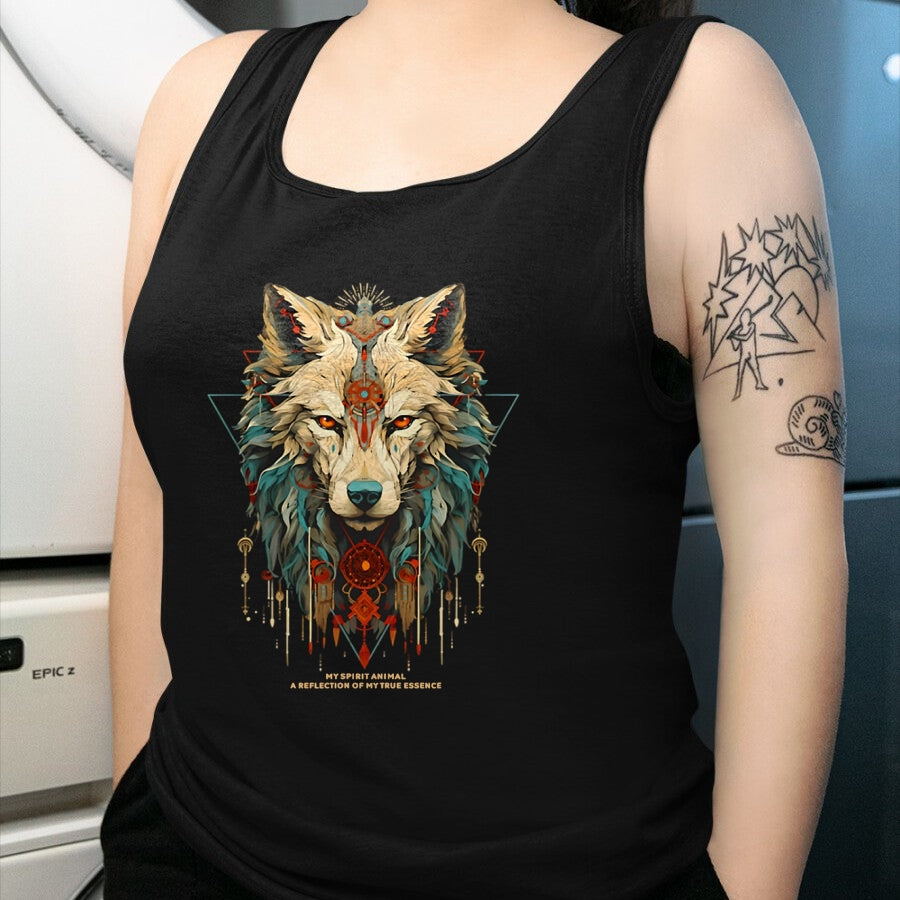 Native American T-Shirts, Vintage Native American Unisex T-Shirt/Hoodie/Sweatshirt HLT00 - Wolf Spirit Animal Sacred Shaman Native American Clan (1)