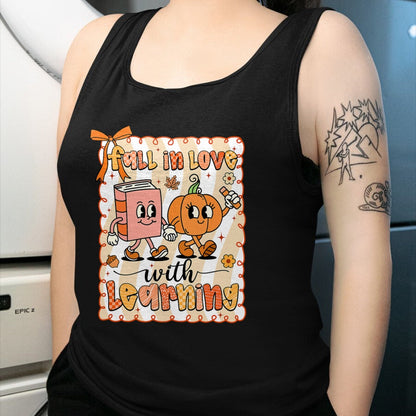Best Thanksgiving Family Shirt , Funny Thanksgiving UnisexT-Shirt/Hoodie/Sweatshirt HLT00 - Pumpkin Teacher Preppy Fall in Love with Learning Autumn T-Shirt