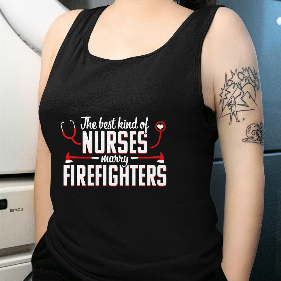 Funny Nurse Shirt, Nurse Unisex T-Shirt/Hoodie/Sweatshirt HLT00 - Nurse Life Fire Wife Funny Best Firefighter Nursing T-Shirt